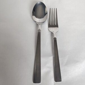 Martha Stewart Essential MSE Stainless Steel Flatware Spoon Fork Lot Of 2